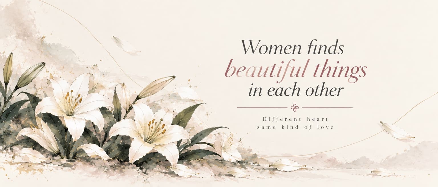 Women finds beautiful things in each other. Different heart, same kind of love.
