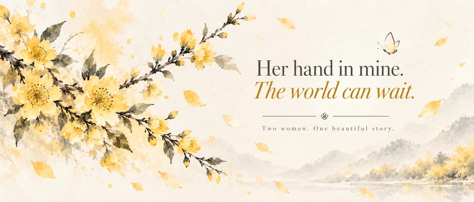 Her hand in mine. The world can wait. Two women. One beautiful story.